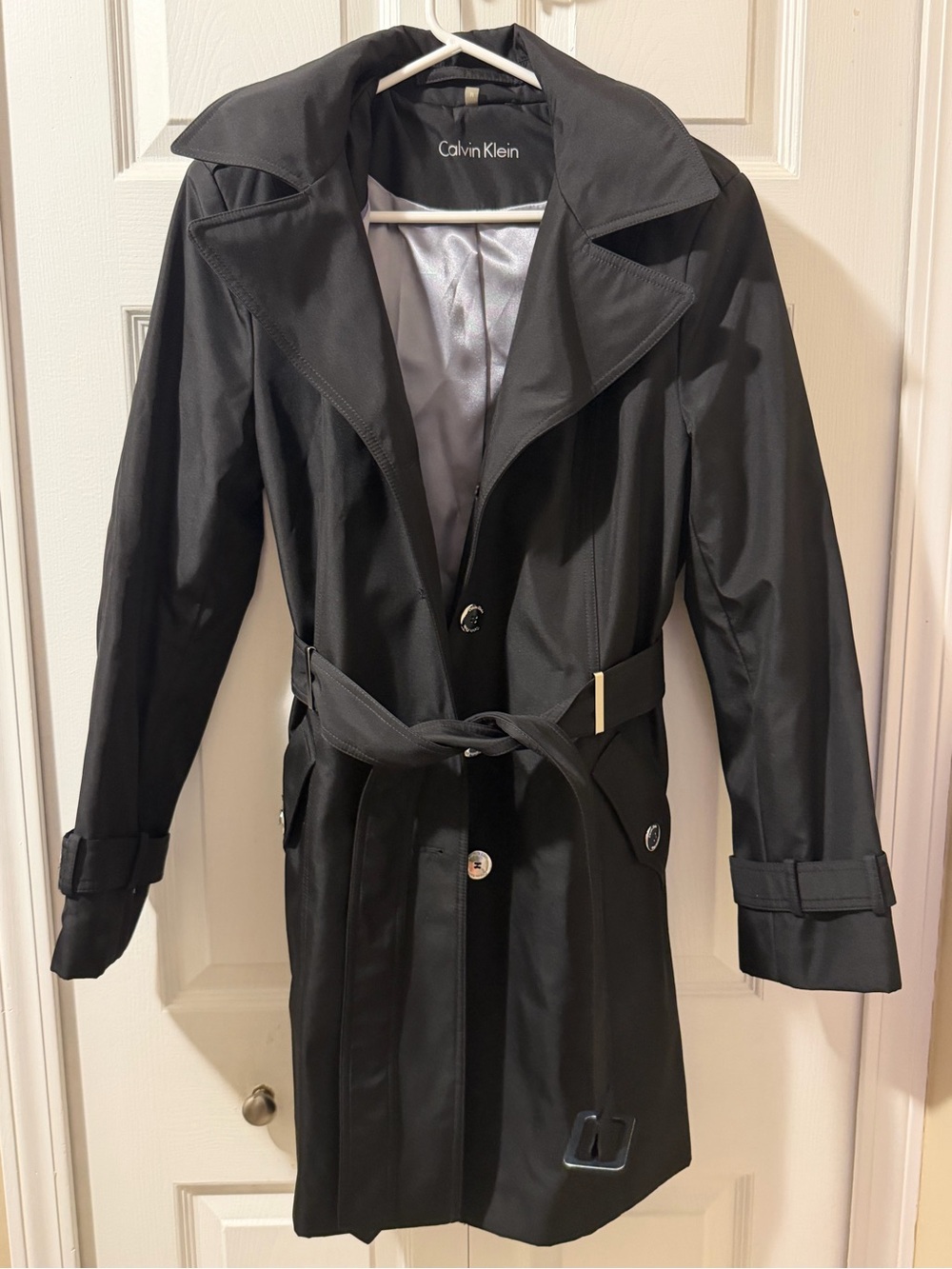 Calvin Klein Women’s Black Trench Coat Size M